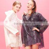 2015 Popular Tpu Women Raincoats With Lace Pattern thumbnail-1