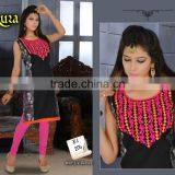 Heavy Neck Designer Embroidery Pure Cotton Kurtis/ladies Plain Cotton Kurti/red Designer Kurti/latest Kurti Designs/kurti&kurta thumbnail-1