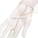 High End Finger Chain Ring Bracelet, Custom Wedding Bracelet for Bridesmaids, Cheap Pink Ctrystal Lucky Love Finger Bracelet thumbnail-5