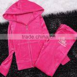 Hot Sale Fashion Popular Velvet Tracksuit Wholesale Cheap Women's Velvet Tracksuit 2017 Design Tracksuit thumbnail-5
