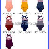 HYB148 Lovebaby Wholesale Pink Lace Front Half Romper Plain Navy Cotton Organic Cotton Jumpsuit thumbnail-5