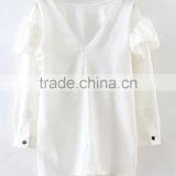 Runwaylover EY2340B 2017 Women Fashion Falbala Pure Color Blouse thumbnail-5