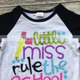 Baby Girls Cotton Raglans Girls Little Miss Rule the School Raglans Baby Girls Back to School Cotton Raglans Ruffle Sleeve thumbnail-3