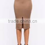 Elasticized Waist Bodycon Fit Pencil Skirt Ladies Office Skirt Wholesale thumbnail-3