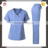 OEM Cotton Polyester Medical Scrubs China Plain Solid Hospital Uniform thumbnail-2