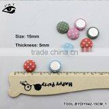 15mm Semicircle Polka-dot Printing Covered Buttons Flatback Fabric Button Accessories for Craft thumbnail-1