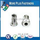 Made in Taiwan Brass Material Bronze or Nickle Material Flat Head Hex Socket Connector Cap Nut thumbnail-6