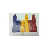 Brown, blue, red, yellow Water-proof Nubuck Lining Leather Watches Bands, Cut-edge Leather Watchband