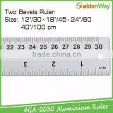 Cheap 30 cm Promotional Measuring Two Bevels Aluminum Metal Scale Ruler thumbnail-2