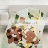 FeiYue New Design Animals Super Soft Microfiber Sherpa Blanket For Children