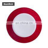 Custom Logo China Factory Direclty Supply 8" Plate w/ Red Edge P8H-08R thumbnail-2