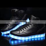Wholesale New Design Casual Shoes Men Pu Leather Light Shoes Street Dance Luminous High Top LED Shoes Sneakers for Men Women thumbnail-5