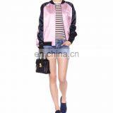Chinese Clothing Manufacturers Custom Reversible Silk Ladies Spring Bomber Jackets thumbnail-2