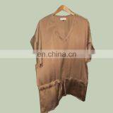 Satin Sexy Fashionable Dress Indian Short Kaftan Kimono Sleeves Maxi Dress From India thumbnail-1