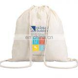 Plain White Blank Organic Cotton Sport Gym Sack Rope Drawstring Bag thumbnail-4