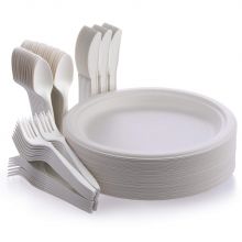 9 inch Biodegradable sugarcane bagasse food dinnerware sets bagasse dinnerware serving platter