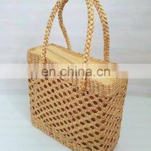 Water Hyacinth Handbag New Arrival Beach Bag Bride Straw Bag, Eco Basket Wholesale thumbnail-3