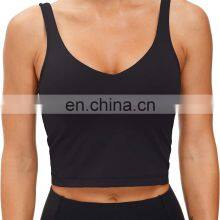 Female Longlines Sports Bras Media Support Yoga Bra Gym Workouts Vest thumbnail-2