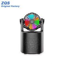 Creative 4 Inch 8W Table Usb Fan Portable Led RGB Light Loud Sound Wireless Subwoofer Speaker thumbnail-5