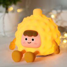 EGOGO Portable Dimmable Usb Silicone Night Lamp Children Durian Shape Led Night Light for Baby Room thumbnail-5