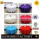 Luxury Special Embroidery Purple Color Satin Rose Hotel Table Cloth for Wedding thumbnail-5