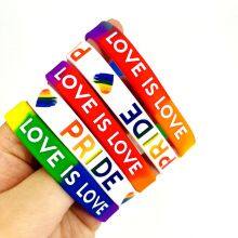 Hot Sale Custom Promoting Wristband Lovely Gifts Imprinted Silicone Bracelets for LGBT and Pride Month Parade thumbnail-4