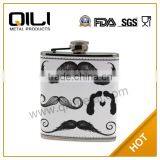 Hot Transfer Leather Wrapped Stainless Steel Thermos Bottle for Hot Sale