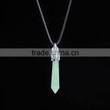 2016 Hot Semi-precious Yellow Jade Bullet Pendant Chain Necklace Women Jewelry SMJ0114 thumbnail-5