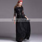 V2-MN Cocktail Dress 2016 New Arrival Black Sophisticated Embroidery Sequin Maxi Dress thumbnail-4