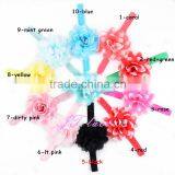 Wholesale Two Tone Chiffon Flower for Beads ,elastic Headwrap With Fabric Flower