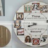 Distressed Wood Wall Clock Big Size