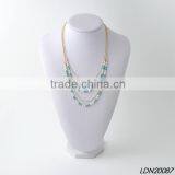 Ultra Pendant Green and White Beaded With Gold Chani Necklace With Matching Earrings and Bracelet thumbnail-1