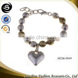 Heart pendant beads bracelets for 2015 energetic bracelet plated in sliver antique jewelry bracelets manufactured in China yiwu