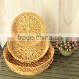 Natural Wicker Basket for Fruit and Bread Home Storage Baskets Hamper Basket thumbnail-2