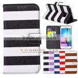 Hot New Products for 2015, Fancy Color Strip Wallet Leather Case for Samsung Galaxy s6 Edge, thumbnail-3