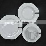 Eight-cut Edge Shape Porcelain Dinner Plate/whiteware