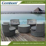 Gemhom 4 Seat Rattan Tub Cushion Chair Set