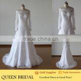 QUEEN BRIDAL Long Sleeve Wedding Dress Lace Beading Vestidos De Novia thumbnail-1