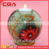 Round Glass Candle Stand,painting Glass Candle Holder for Home Decorations thumbnail-4