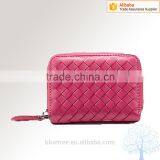 Knitted Leather Credit Card Holder in Soft Grain Leather High Quality Standard thumbnail-2