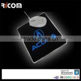 high quality usb mouse pad with blue light,usb led light up mouse pad --MP225--Shenzhen Ricom