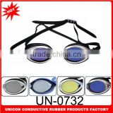 2014 Newest anti-fog silicone rainbow swimming goggles with variouis design and perfect uv protection swim goggles