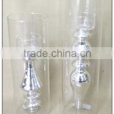 (02-10933)tall glass Candle Holder