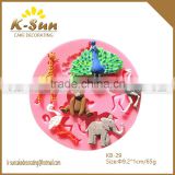 K-sun silicone chocolate mold Giraffe bear ostrich elephant Peacock fondant decorations tools