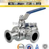 SS304/316 Stainless Steel Sanitary 3 Way Ball Valve 4 Inch thumbnail-2