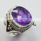 Natural Faceted Amethyst Ring 92.5 Sterling Silver Jewellery thumbnail-1