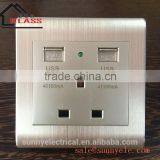 Global Universal Function 16amp 3 Pin Plug Wall Socket With 5V USB Charger European Male Electrical Wall Socket thumbnail-2