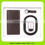 16018 High End Leather Wallet Luxury Gift Set With Key Holder,genuine Leather Belt
