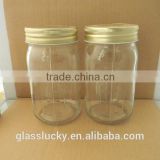 1L glass jar for canning with scale and glass jar with metal lid