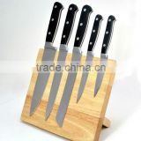 5pcs kitchen knives with magnetic knife block / wooden magnetic knife block